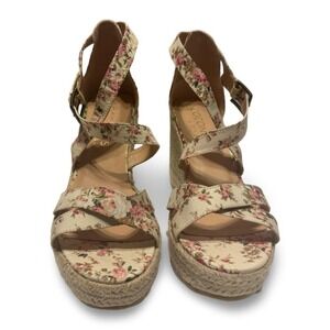 Coconuts Sandals Floral Espadrille Boho Cottagecore Siz 10 Coastal Resort